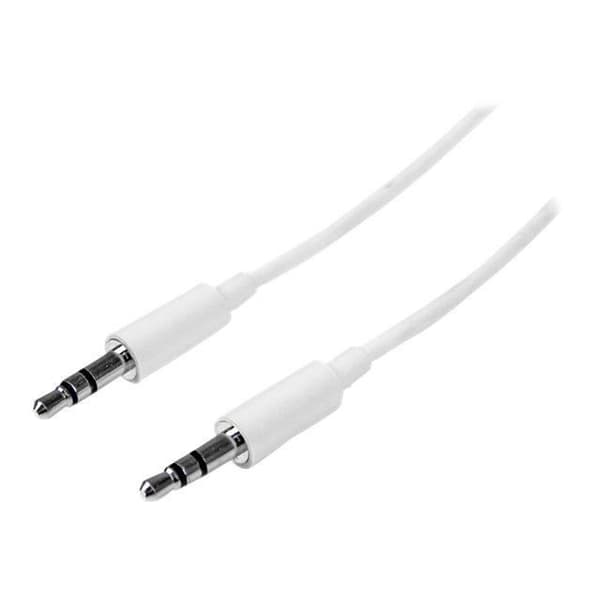 Mini-Jack 3,5 mm Slim Stereo Audio Kabel - STARTECH - 1 m - Vit