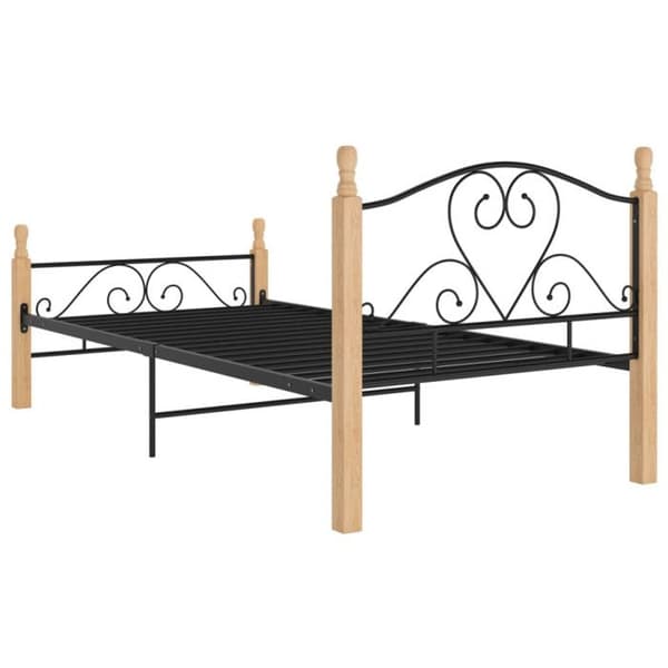 vidaXL Sängstomme Svart Metall 90x200 cm