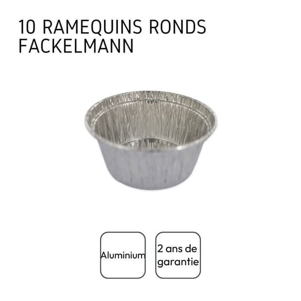 Set om 10 aluminiumskålar 4 x 9 cm Fackelmann