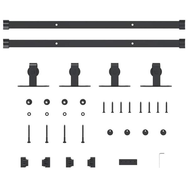 Skåpskjutdörrsset 122 cm kolstål