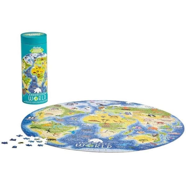 Animals World in Danger Pussel - Ridleys spel - 1000 bitar - Diameter 68 cm