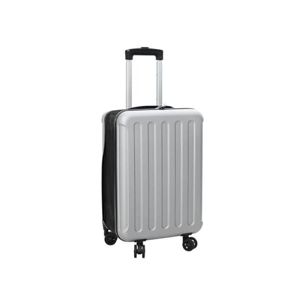 Modern rektangulär väska - vidaXL - Silver - 34x23x55,5 cm - Plast ABS - Hjul - Lås - Hållbar