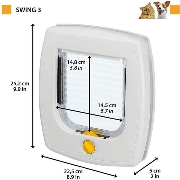 Chatière - FERPLAST - Swing 3 - 21,5 x 5 x 24 cm - Grå