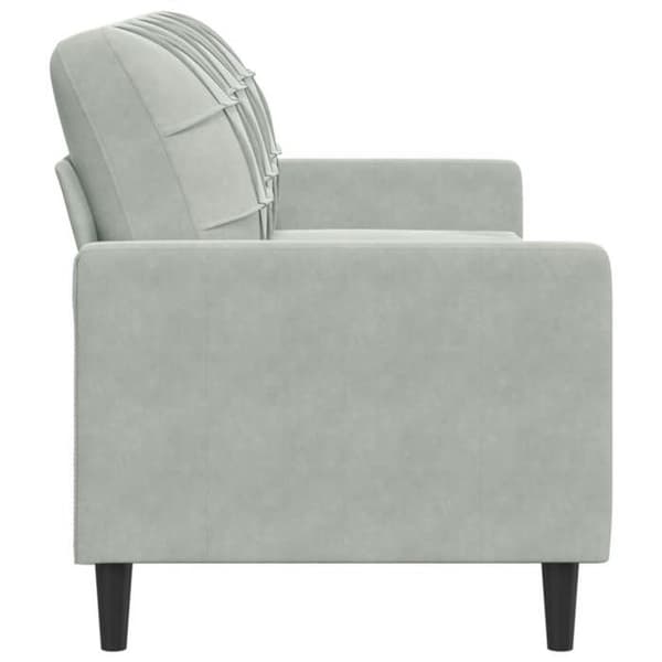 vidaXL 3-sitssoffa Ljusgrå 180 cm Sammet 4007634