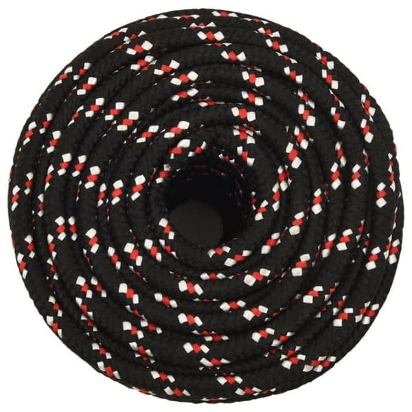 vidaXL Båtrep Svart 18 mm 100 m Polypropen 152366