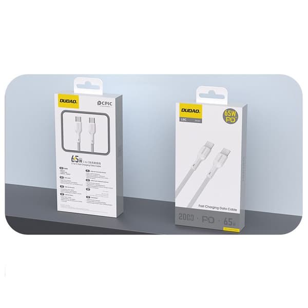 USB-C-kabel - DUDAO - L9C - 65 W - 1 m - Vit