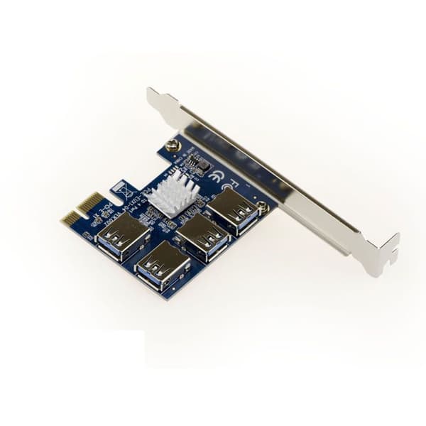 KALEA-INFORMATIQUE PCIe 1x 4 ports USB3 replikeringskort - För PCIe riser bitcoin mining
