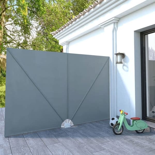 vidaXL Fällbart sidotak för terrass Grå 300 x 200 cm 44565