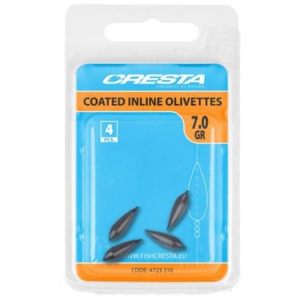 Set med 5 Cresta Coated Inline Olivettes - svarta - 2,5 g