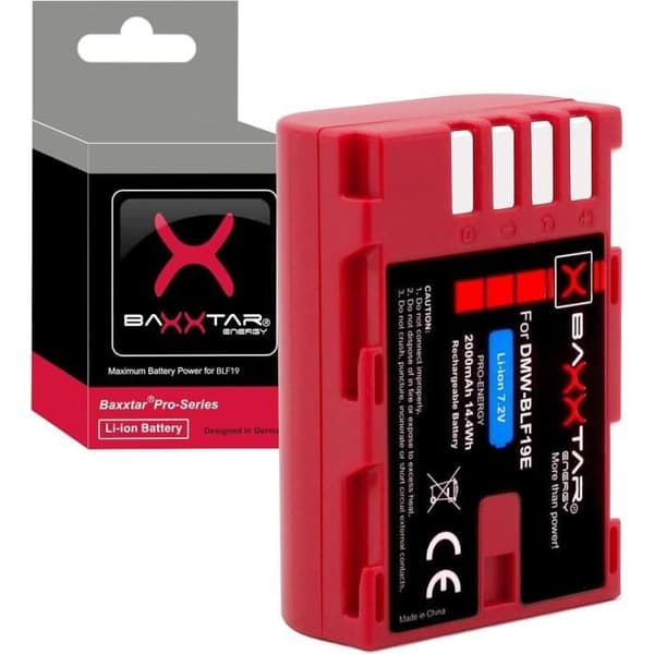 Batteri - BAXXTAR - PRO ENERGY - 2000 mAh - 7,2 V - Kompatibel med Panasonic DMW BLF19 E