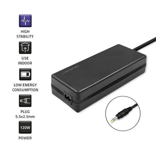 Nätadapter - Qoltec - 120W - 19V - 6.32A - Kompatibel med Asus