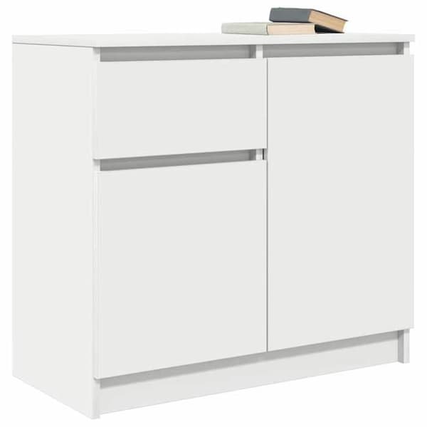 vidaXL Buffé med låda vit 71x35x65 cm ingenjörsträ, förvaringsmöbel, buffé, hallmöbel, buffémöbel 861598