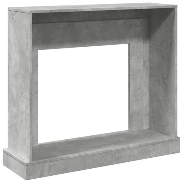 Grå betong eldstadsram 100x30x87,5 cm ingenjörsträ