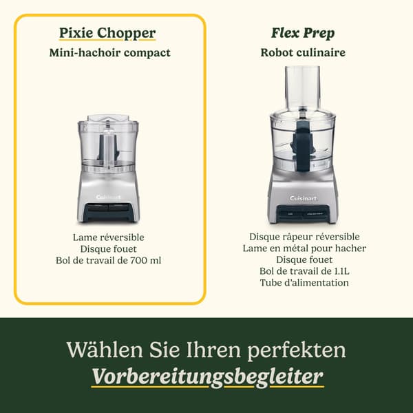 Hachoir électrique - CUISINART - CCH32E Pixie Chopper - 250 W - 0,7 L - Grå