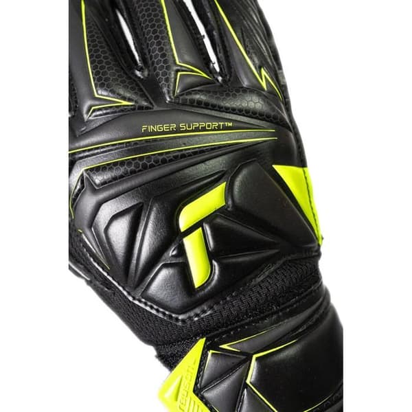 Målvaktshandskar barn Reusch Attrakt Starter Solid Finger Support - svart/säkerhetsgul