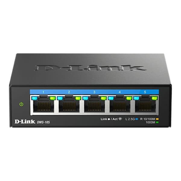Kommuntator - D-LINK - DMS-105 - 5 portar - Icke-hanterad - 25 Gbit/s