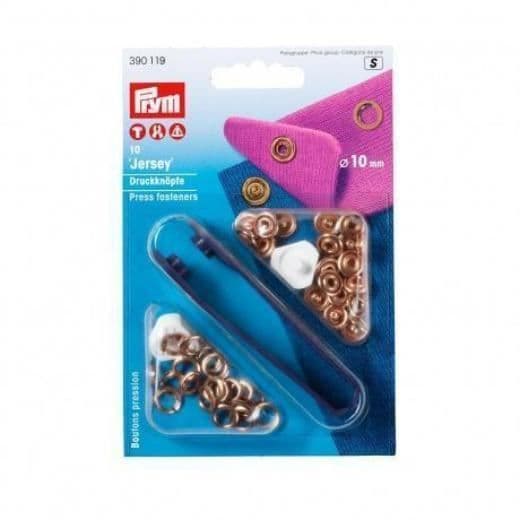 Tryckknappar - Prym - 10mm - Koppar - Mjuk snäpp - Pack med verktyg