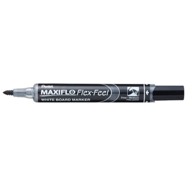 Whiteboard marker - PENTEL - MAXIFLO Flex-Feel - Röd - Fin spets - Torkbar