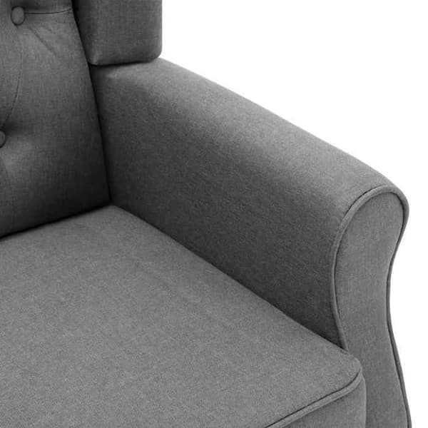 vidaXL Fåtölj med fotpall Ljusgrå Tyg