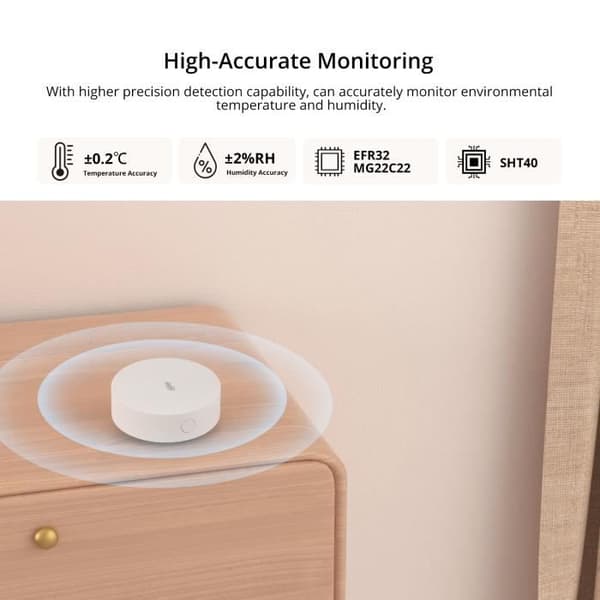 SONOFF SNZB-02P Zigbee temperatur- och fuktighetsensor med högprecisionsvarningar via eWeLink SmartThings Zigbee Hub