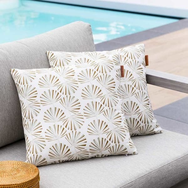 Utomhusdekorkudde "Fylie" palm & kamel 40x40cm i polyester - Hespéride