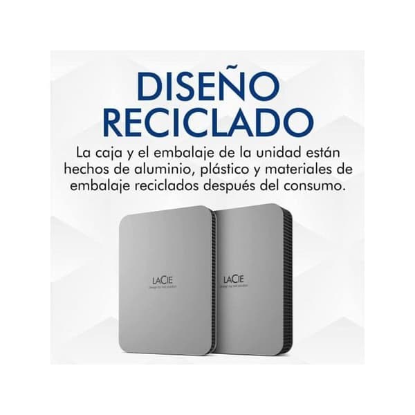 LaCie Mobile Drive Moon Silver USB-C STLP5000400 Extern hårddisk - 5TB