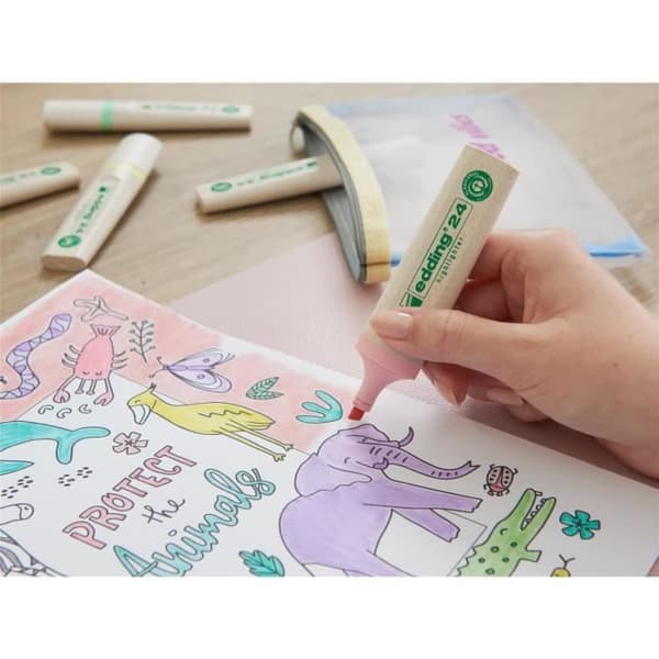 Marker - EDDING - 24 EcoLine - Pastellgul - 2–5 mm - Återfyllbar