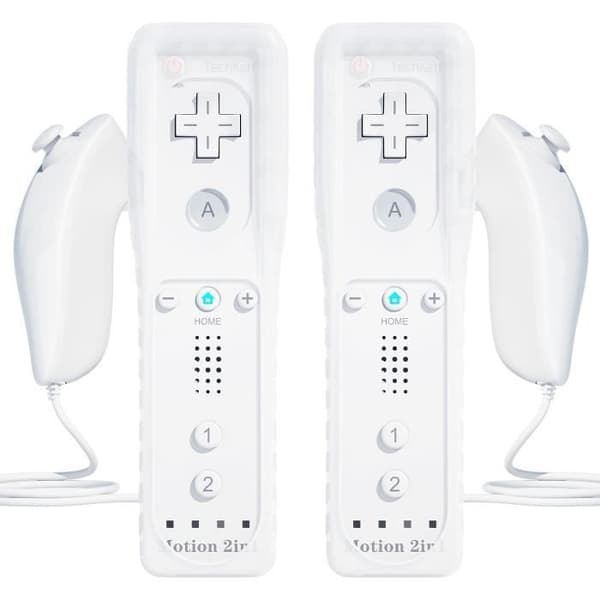 Spelkontroll - TechKen - 2 delar Wii-kontroll - Bluetooth - Vibration - Silikonfodral
