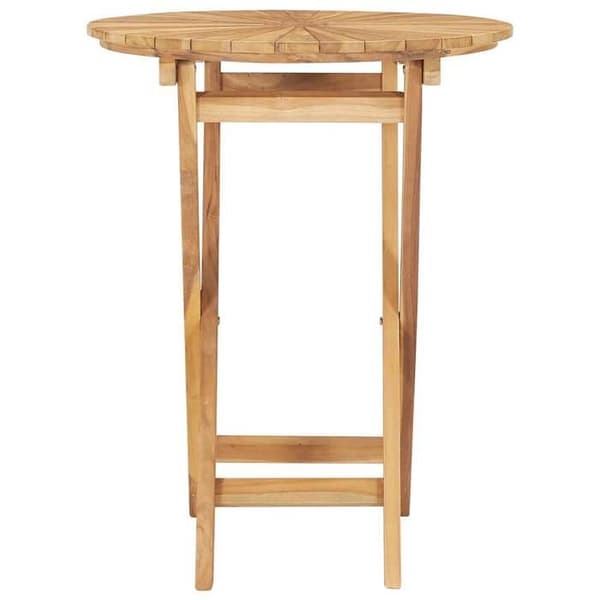 vidaXL Fällbart trädgårdsbord Ø 60 cm Massivt teak