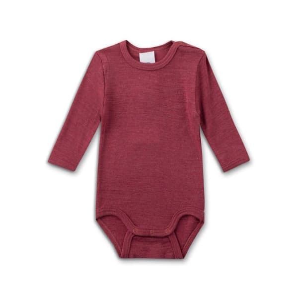 Sanetta Body babyflicka 56 - Hallon, 70% ull 30% silke, tryckknappsstängning
