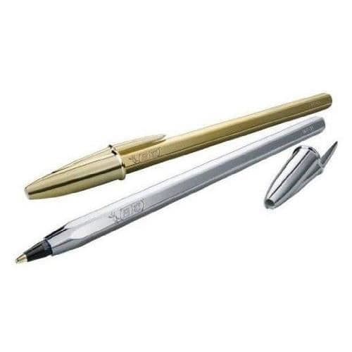 Kulpenna - BIC - 921339 - Medelspets - Svart bläck - Silverfinish