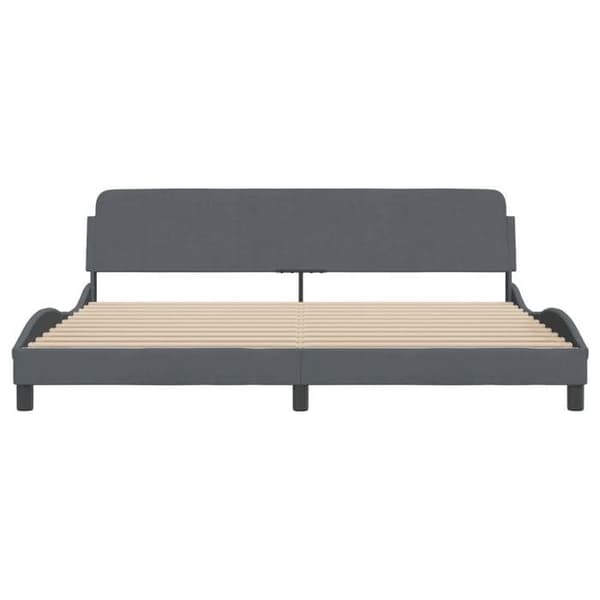 vidaXL Dover sängram mörkgrå 200x200 cm sammet 373253