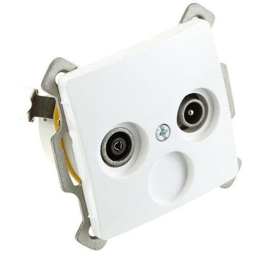 Antenna jack - KOPP - SB 9213.0208.9 - 2 kontakter - Vit - Klar att installera