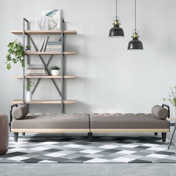 vidaXL bäddsoffa med armstöd Taupe tyg 351942