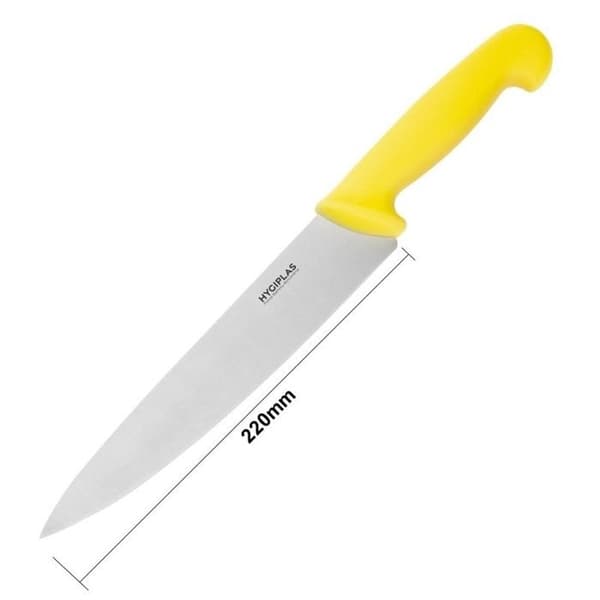Gul professionell kockkniv - 21,5 cm - Hygiplas