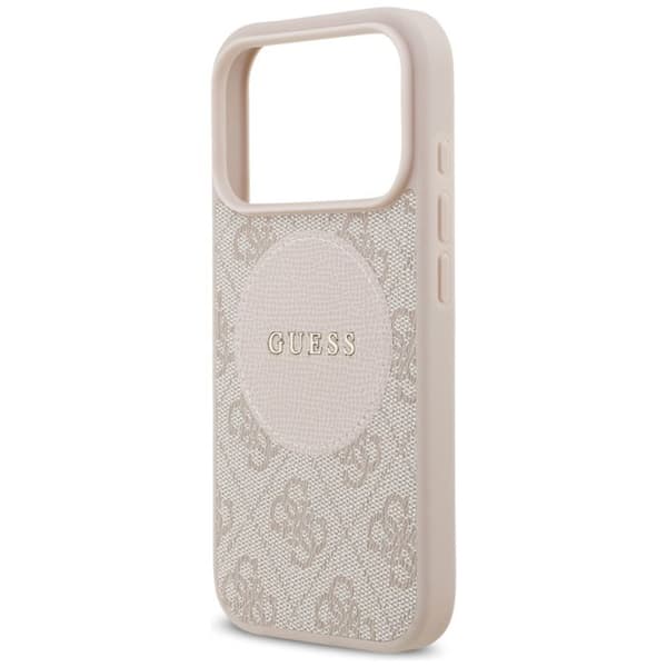 Coque Guess 4G Circle Classic Logo MagSafe för iPhone 17 Pro - Rosa