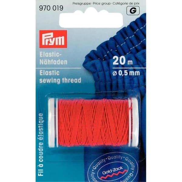 PRYM Elastisk sytråd 0,5 mm Röd