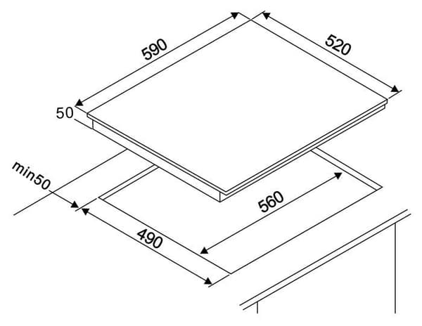 Glaskeramikhäll - RESPEKTA - KM4400-28 - 4 zoner - 6000 W - Touch-Control
