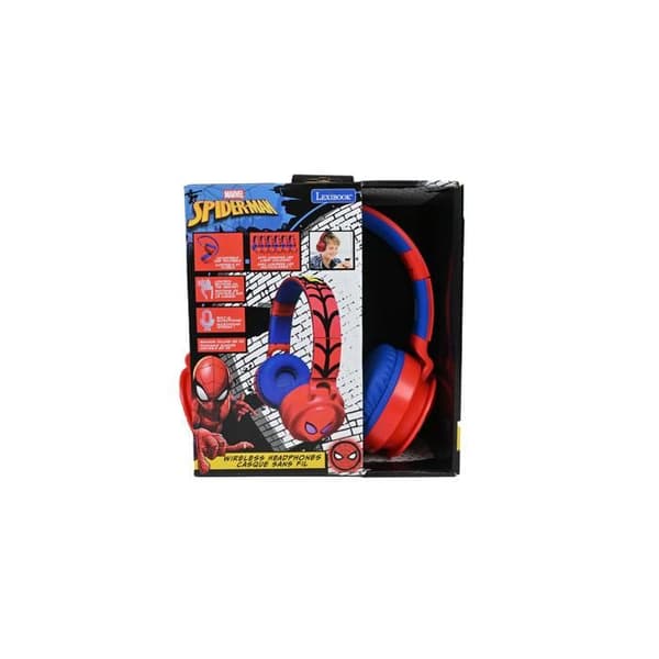 Bluetooth-hörlurar Spiderman med ljuseffekter och ljudbegränsning på 85dB