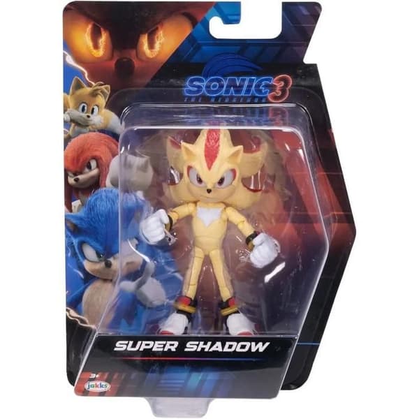 Figur - JAKKS PACIFIC - Sonic 3 Super Shadow - Troget design - Hållbara material - Kompakt storlek