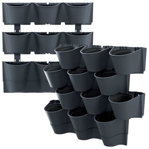 Planteringskärl - PROSPERPLAST - Cascade - Plast - Antracit - 67x17,7x57 cm