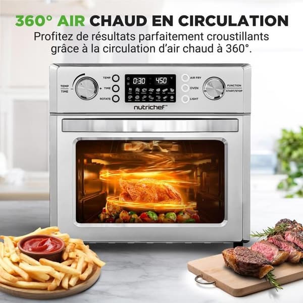 Luftfritös - NUTRICHEF - 26 L - 1700 W - 10 program - 360° varmluft