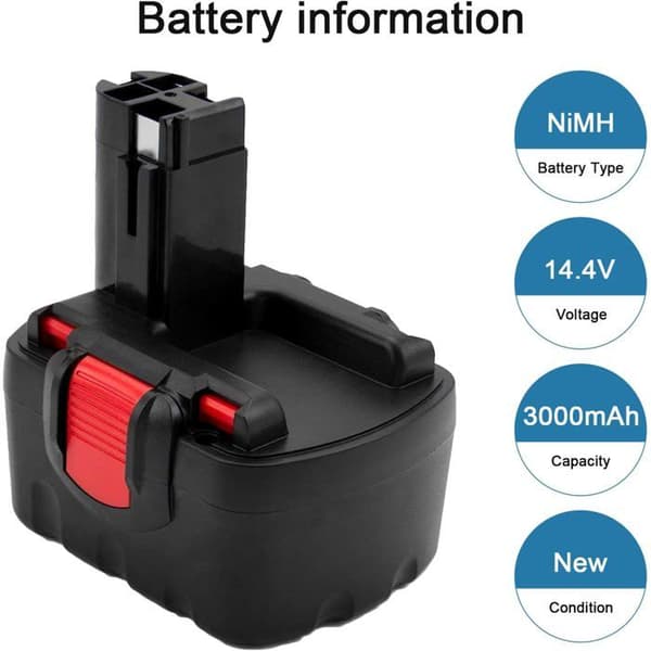 Batteri 2×BAT038 Bosch 14.4V 3.0Ah Kompatibel BAT040 BAT041