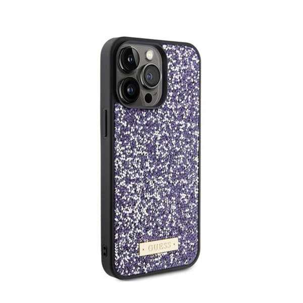 Mobilskal - Guess - iPhone 15 Pro Max - Metallic strass - Stötskydd - Rosa