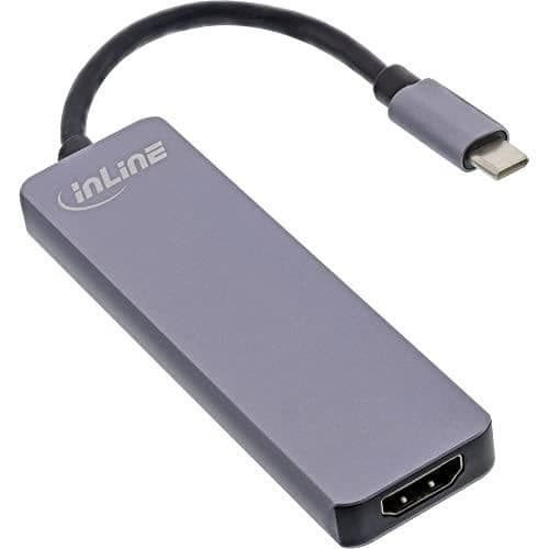 USB-hub 3.2 - INLINE - Multifunktion - 2x USB-A - HDMI - Kortläsare