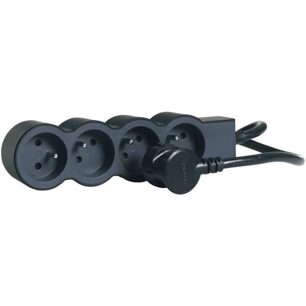 LEGRAND Multisockel FB 4x2P+T standard 1,5m 1mm² - Svart