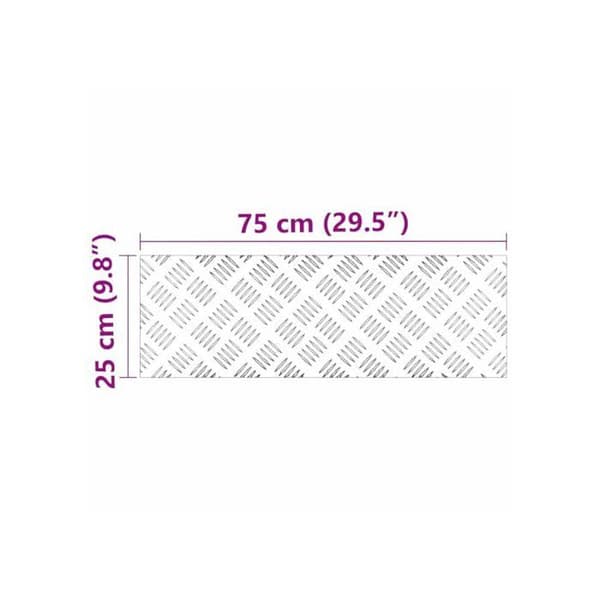 Antisliptrappa - vidaXL - 75x25 cm - Silver - Aluminium - Rektangulär - Set om 2