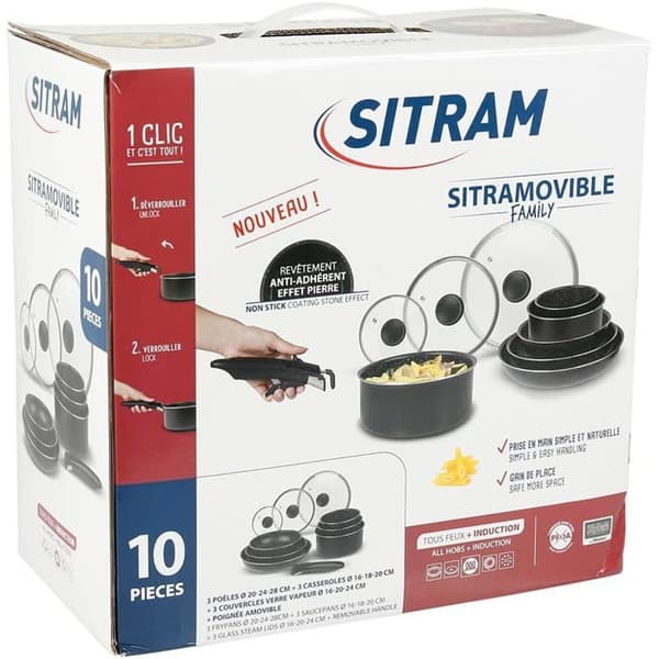 Sitram 713499 Aluminium Kökset 10 Delar Non-stick