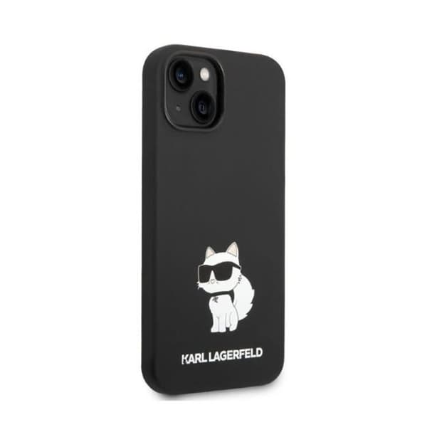 Smartphone-fodral - KARL LAGERFELD - iPhone 14 Plus - Silikon NFT Choupette - Svart - Mikrofiberfoder