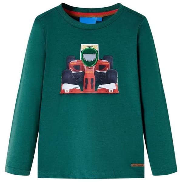 Grön långärmad t-shirt för barn i flera storlekar
